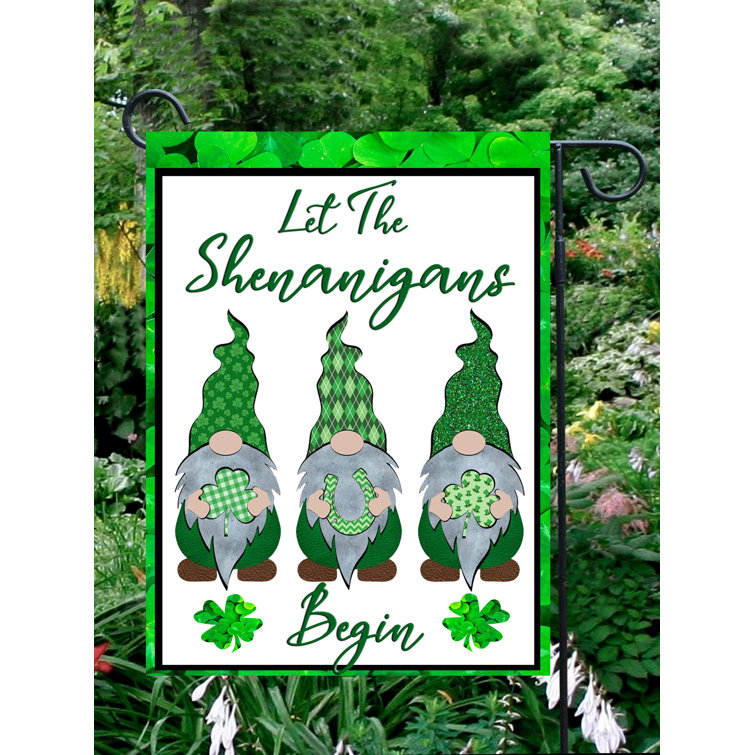 Flags Galore Decor and More St Patrick's Let the Shenanigans Begin 2Sided Polyester 18 x 12 in